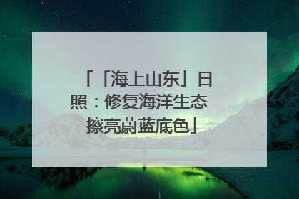 「海上山东」日照：修复海洋生态 擦亮蔚蓝底色