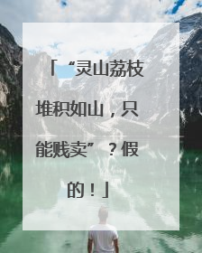 “灵山荔枝堆积如山，只能贱卖”？假的！