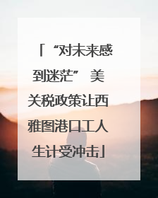 “对未来感到迷茫” 美关税政策让西雅图港口工人生计受冲击
