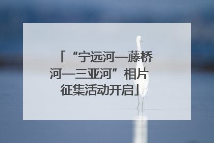 “宁远河—藤桥河—三亚河”相片征集活动开启