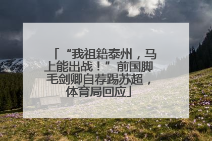 “我祖籍泰州，马上能出战！”前国脚毛剑卿自荐踢苏超，体育局回应