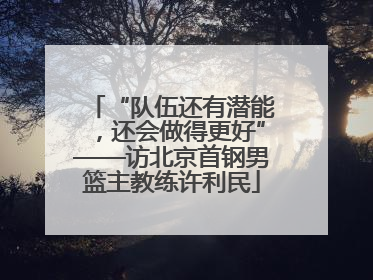 “队伍还有潜能，还会做得更好”——访北京首钢男篮主教练许利民