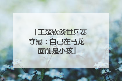 王楚钦谈世乒赛夺冠：自己在马龙面前是小孩