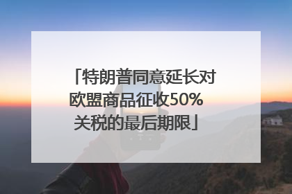 特朗普同意延长对欧盟商品征收50%关税的最后期限