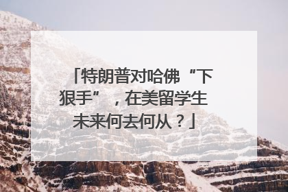 特朗普对哈佛“下狠手”，在美留学生未来何去何从？