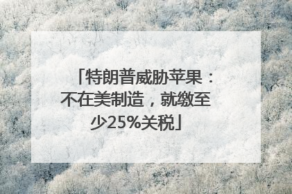 特朗普威胁苹果：不在美制造，就缴至少25%关税