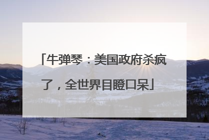 牛弹琴：美国政府杀疯了，全世界目瞪口呆