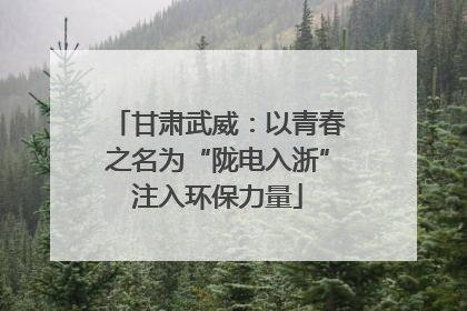 甘肃武威：以青春之名为“陇电入浙”注入环保力量