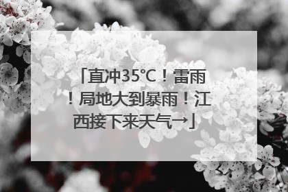 直冲35℃！雷雨！局地大到暴雨！江西接下来天气→