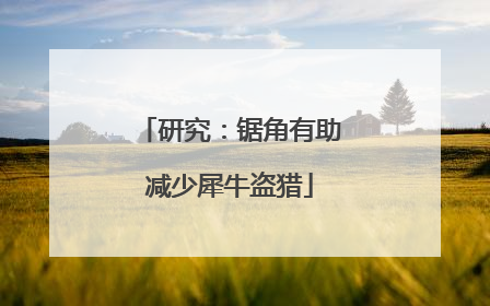 研究：锯角有助减少犀牛盗猎