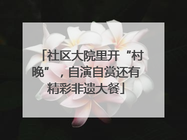 社区大院里开“村晚”，自演自赏还有精彩非遗大餐