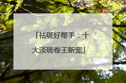 祛斑好帮手：十大淡斑卷王新宠