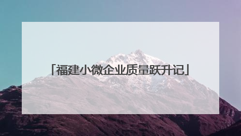 福建小微企业质量跃升记
