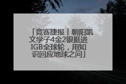 竞赛捷报丨朝阳凯文学子4金2银挺进IGB全球轮，用知识回应地球之问