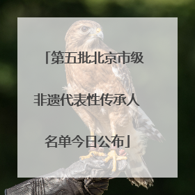 第五批北京市级非遗代表性传承人名单今日公布
