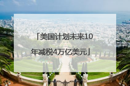 美国计划未来10年减税4万亿美元