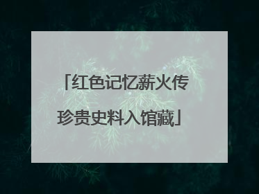 红色记忆薪火传 珍贵史料入馆藏
