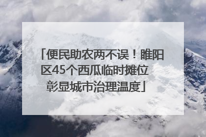 便民助农两不误！睢阳区45个西瓜临时摊位 彰显城市治理温度
