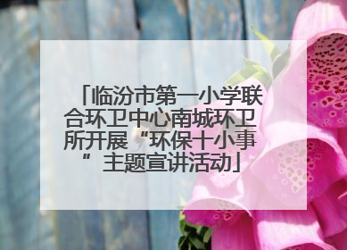 临汾市第一小学联合环卫中心南城环卫所开展“环保十小事”主题宣讲活动