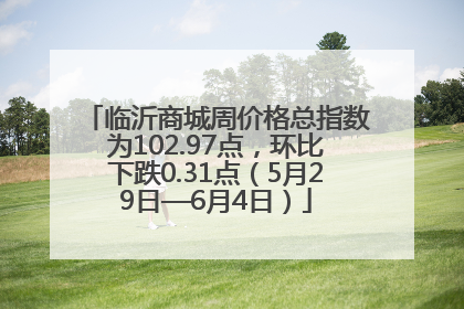 临沂商城周价格总指数为102.97点，环比下跌0.31点（5月29日—6月4日）