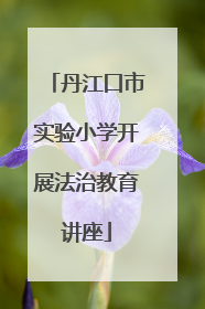 丹江口市实验小学开展法治教育讲座