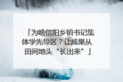 为啥信阳乡镇书记集体学先导区？让成果从田间地头“长出来”