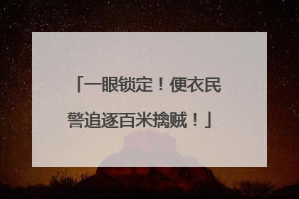 一眼锁定！便衣民警追逐百米擒贼！