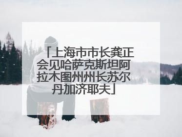 上海市市长龚正会见哈萨克斯坦阿拉木图州州长苏尔丹加济耶夫
