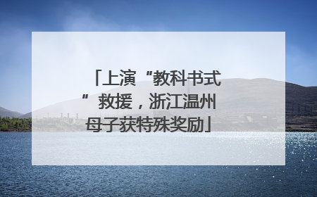 上演“教科书式”救援，浙江温州母子获特殊奖励