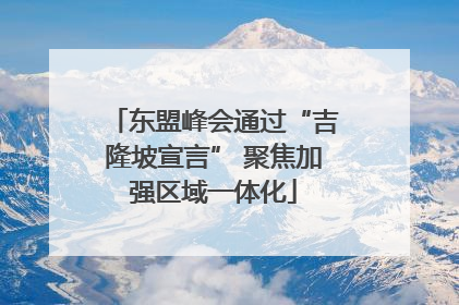 东盟峰会通过“吉隆坡宣言” 聚焦加强区域一体化