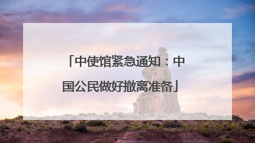中使馆紧急通知：中国公民做好撤离准备