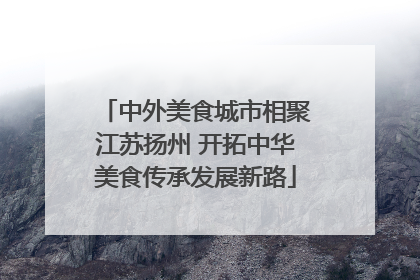 中外美食城市相聚江苏扬州 开拓中华美食传承发展新路