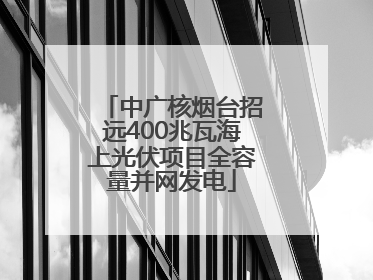 中广核烟台招远400兆瓦海上光伏项目全容量并网发电