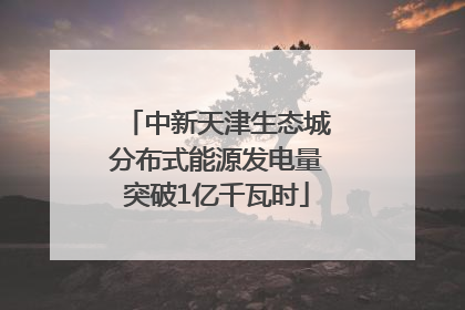 中新天津生态城分布式能源发电量突破1亿千瓦时