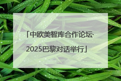 中欧美智库合作论坛·2025巴黎对话举行