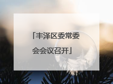 丰泽区委常委会会议召开