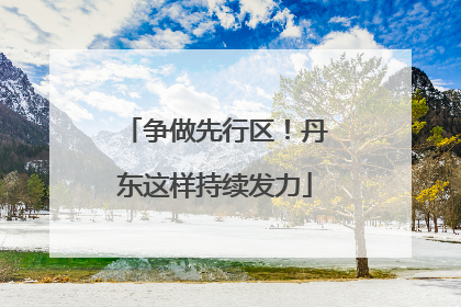 争做先行区！丹东这样持续发力