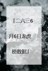 二六三6月6日龙虎榜数据