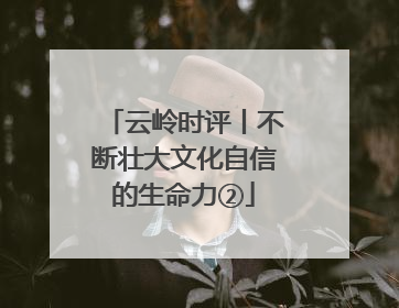 云岭时评丨不断壮大文化自信的生命力②