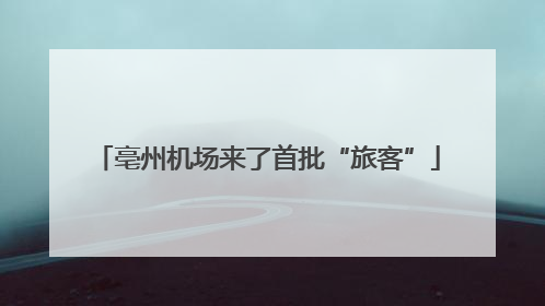亳州机场来了首批“旅客”