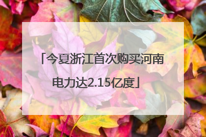 今夏浙江首次购买河南电力达2.15亿度