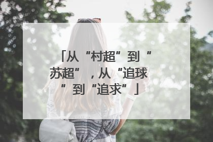 从“村超”到“苏超”，从“追球”到“追求”