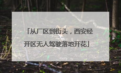 从厂区到街头，西安经开区无人驾驶落地开花