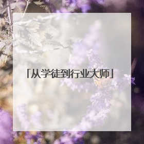 从学徒到行业大师