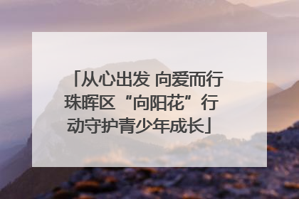 从心出发 向爱而行 珠晖区“向阳花”行动守护青少年成长