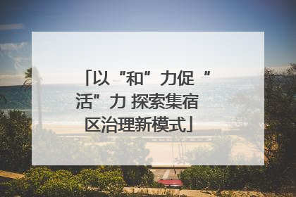以“和”力促“活”力 探索集宿区治理新模式