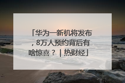 华为一新机将发布，8万人预约背后有啥惊喜？｜热财经
