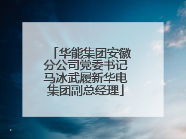 华能集团安徽分公司党委书记马冰武履新华电集团副总经理