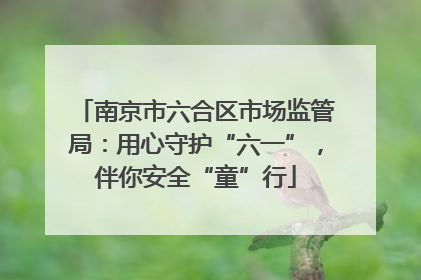 南京市六合区市场监管局：用心守护“六一”，伴你安全“童”行