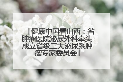 健康中国看山西：省肿瘤医院泌尿外科牵头成立省级三大泌尿系肿瘤专家委员会